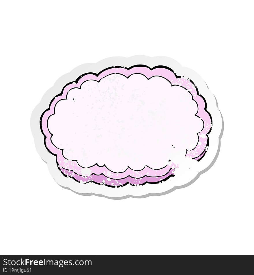 Retro Distressed Sticker Of A Cartoon Decorative Cloud