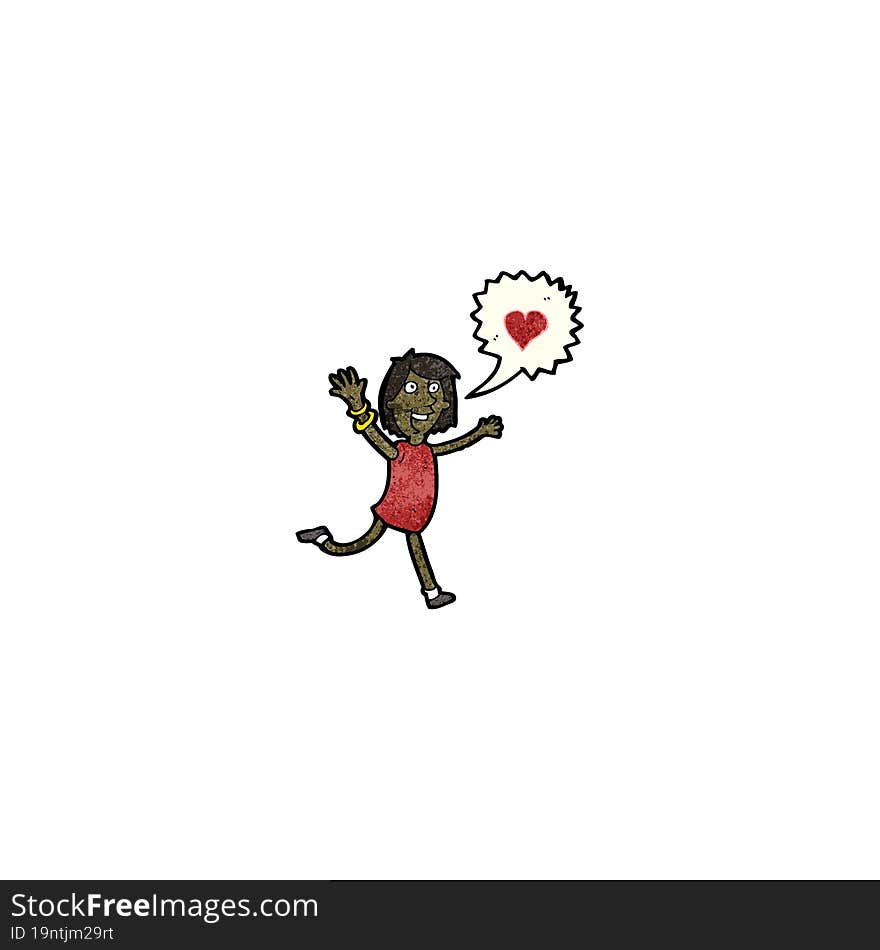 cartoon woman declaring her love