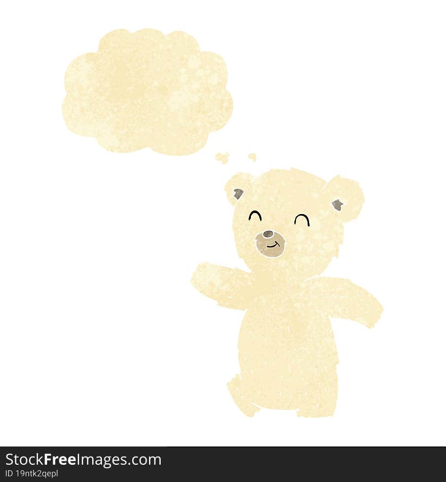 Cute Cartoon Polar Bear With Thought Bubble