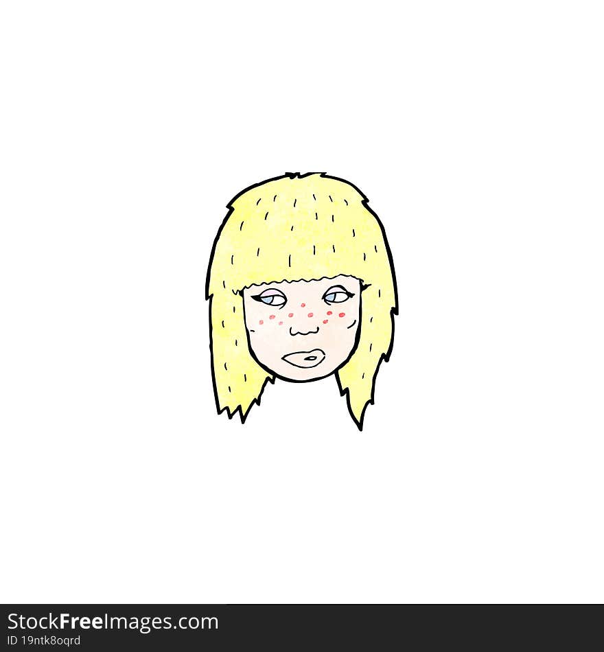 cartoon blond woman s face