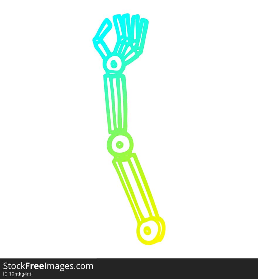 cold gradient line drawing cartoon robotic arm