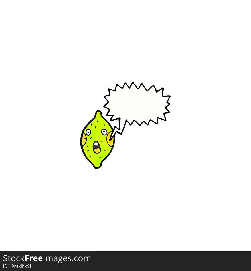 Cartoon Lime With Speech Bubble