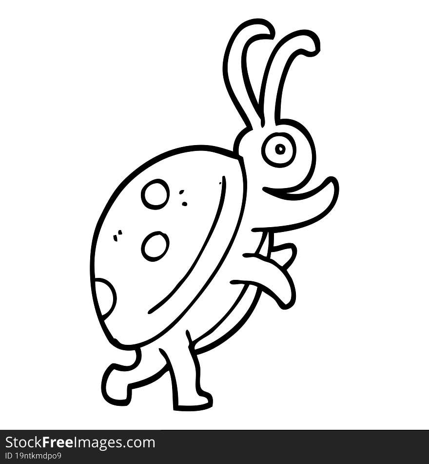 line drawing cartoon ladybug