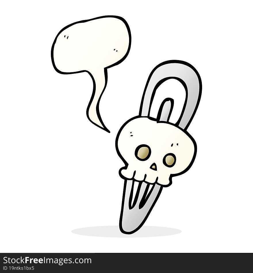 speech bubble cartoon skull hairclip