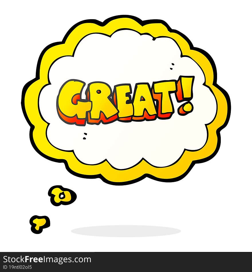 GREAT! thought bubble cartoon symbol