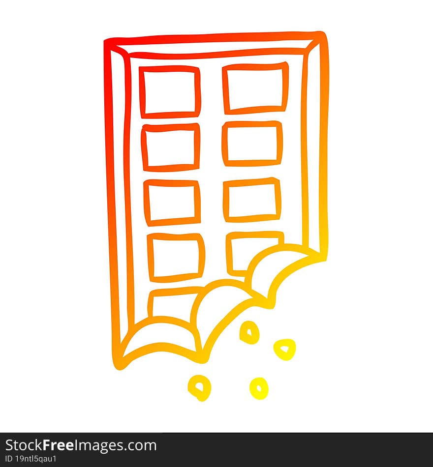 Warm Gradient Line Drawing Bar Of Chocolate