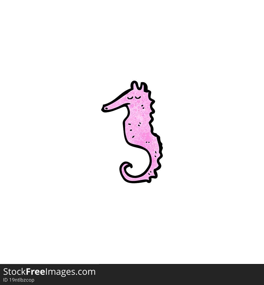 cartoon pink sea horse