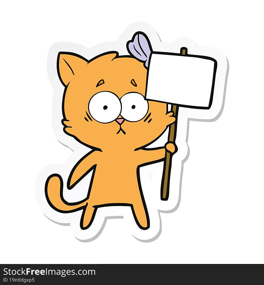 sticker of a cartoon cat