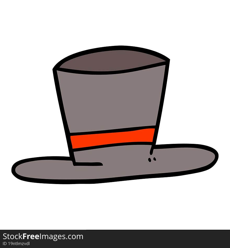 cartoon doodle top hat