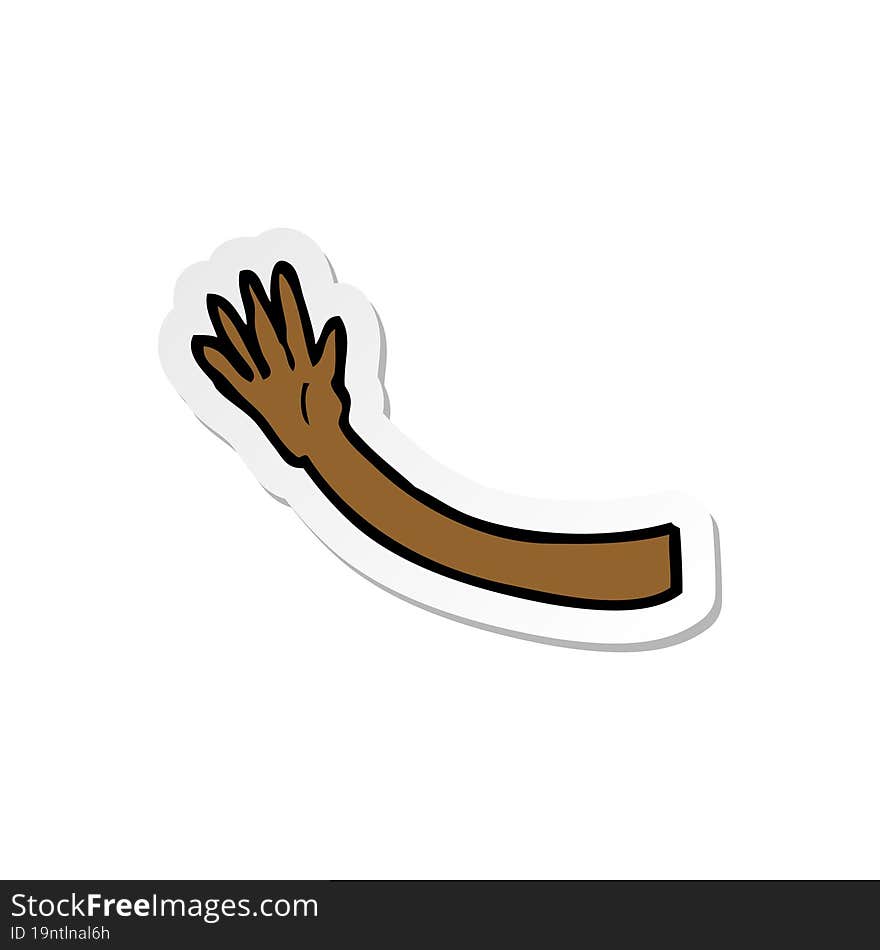 Sticker Of A Cartoon Arm