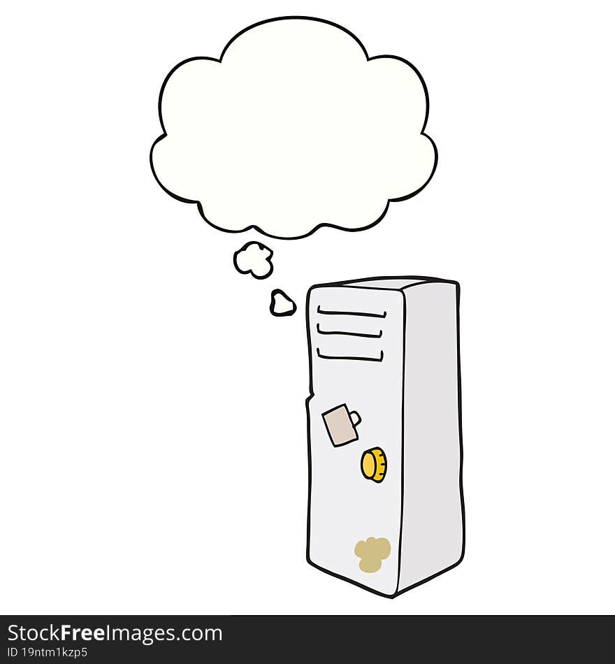 cartoon locker and thought bubble