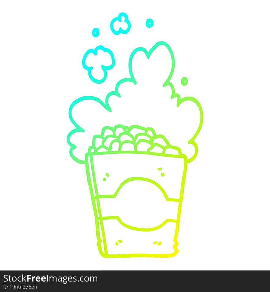 cold gradient line drawing cartoon popcorn