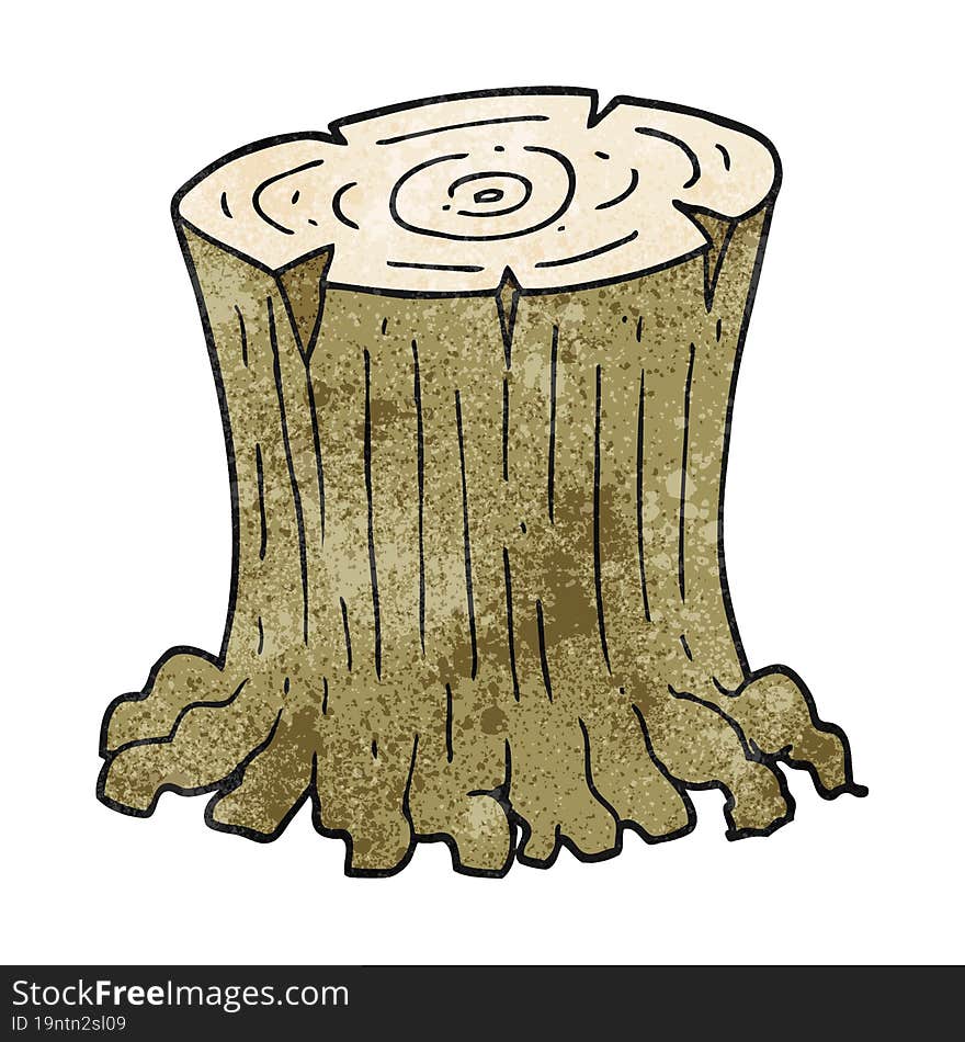 textured cartoon big tree stump