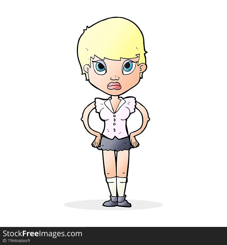 cartoon annoyed girl