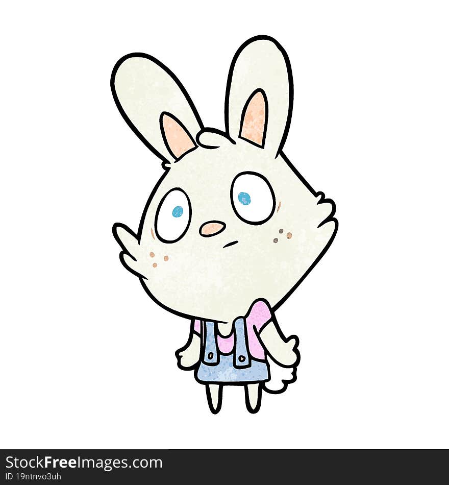 cute cartoon rabbit shrugging shoulders. cute cartoon rabbit shrugging shoulders