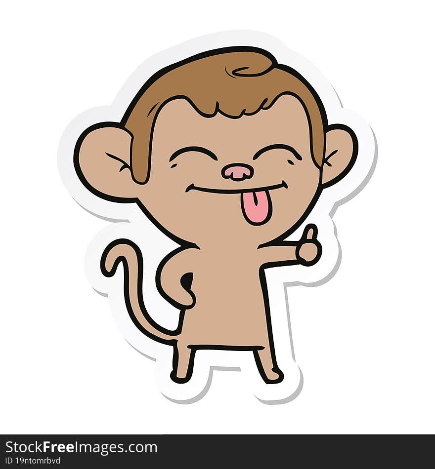 sticker of a funny cartoon monkey