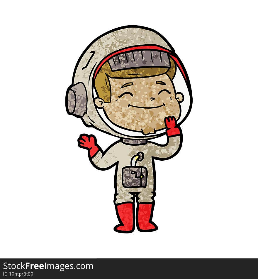 happy cartoon astronaut. happy cartoon astronaut