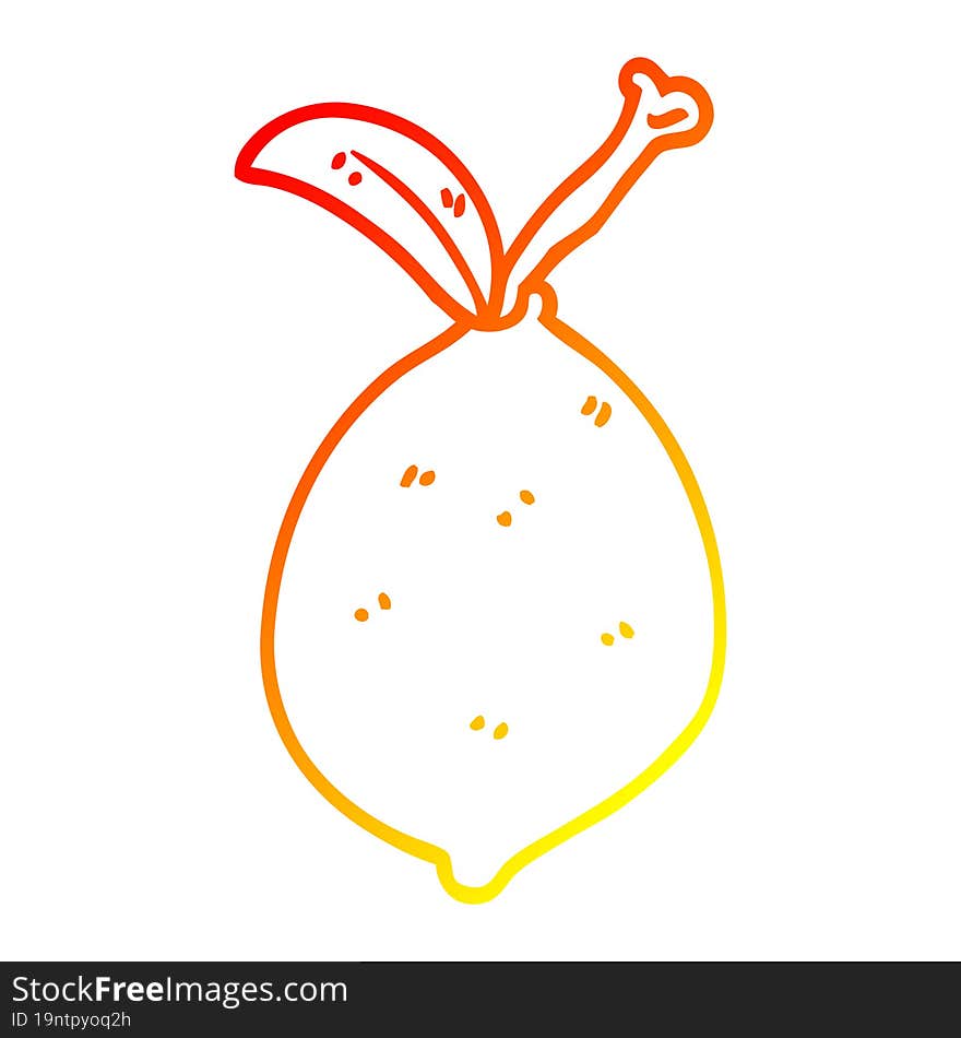 warm gradient line drawing cartoon lime fruit