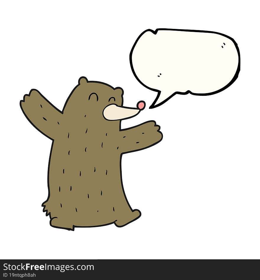 Speech Bubble Cartoon Bear