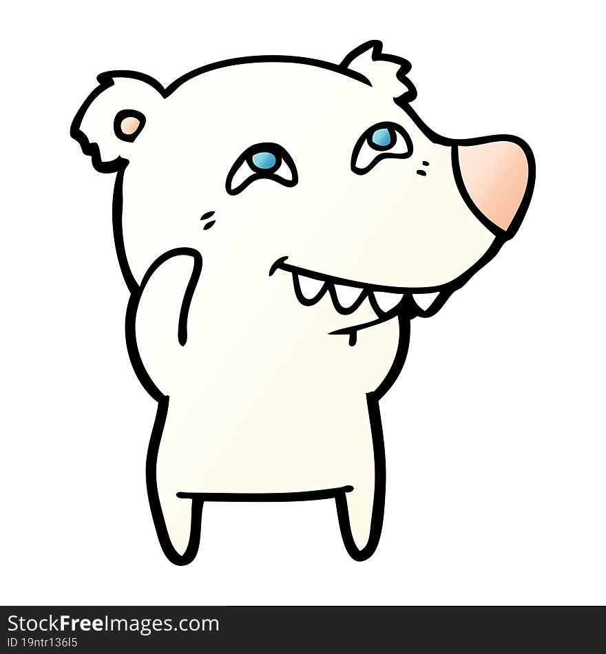 cartoon polar bear showing teeth. cartoon polar bear showing teeth