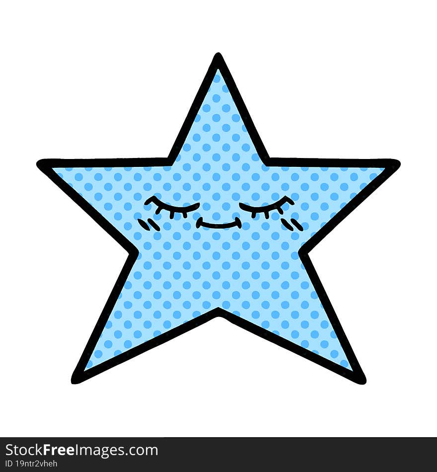 comic book style cartoon of a star fish