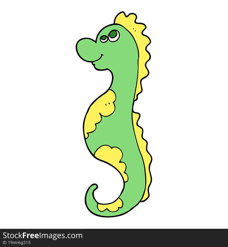 cartoon sea horse