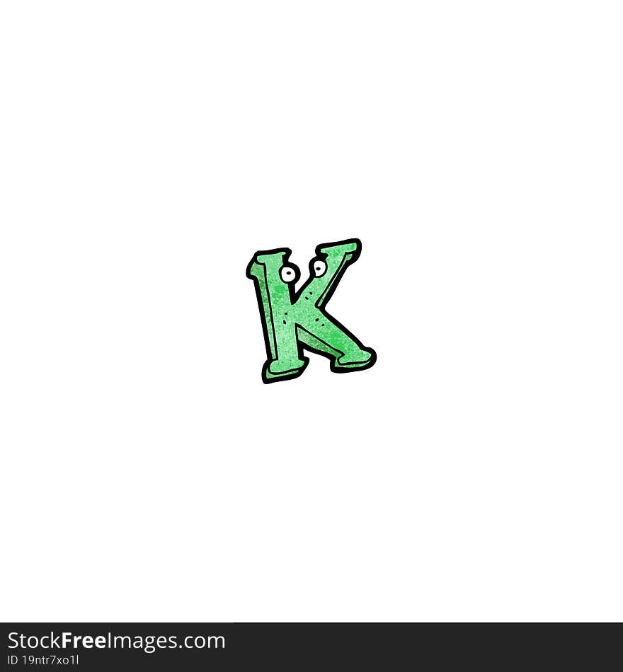 cartoon letter k with eyes