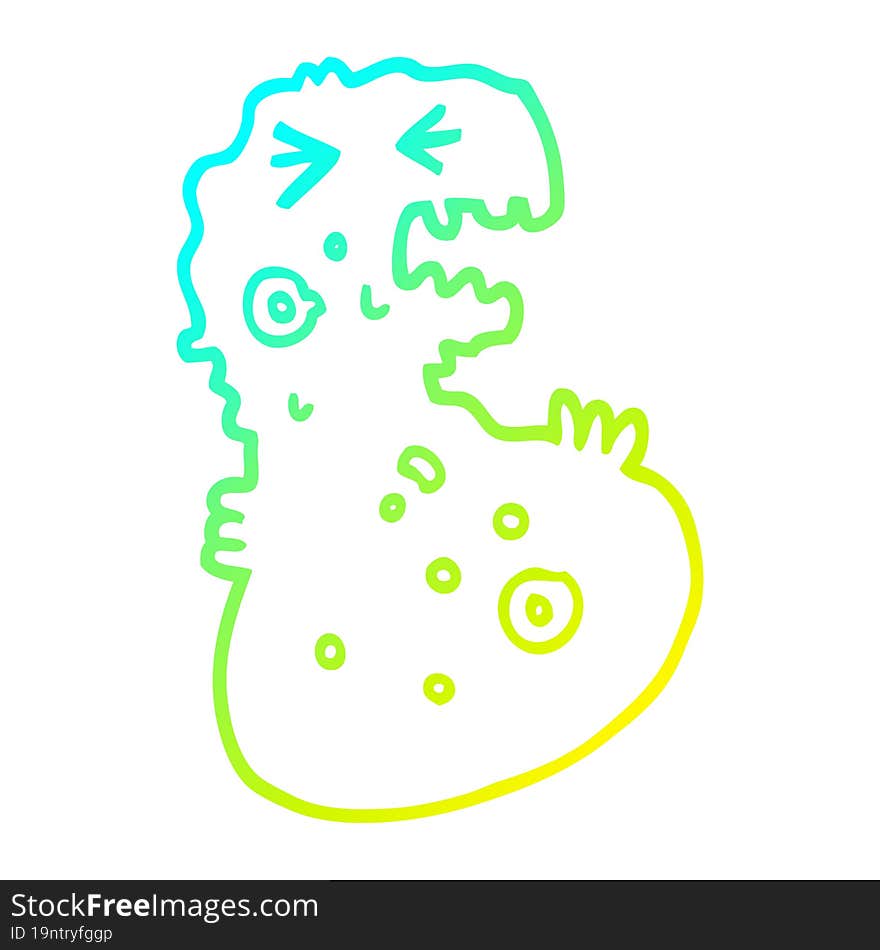 cold gradient line drawing cartoon germ