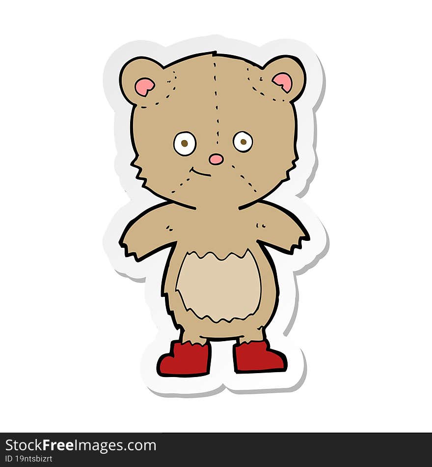 sticker of a cartoon cute teddy bear