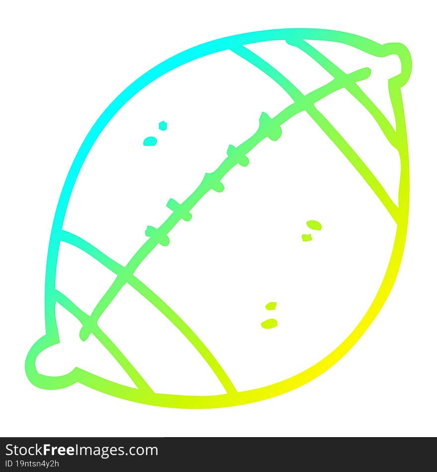 cold gradient line drawing cartoon football