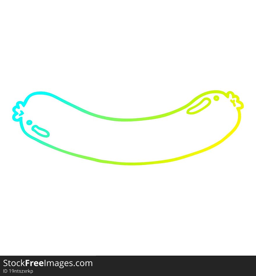 Cold Gradient Line Drawing Cartoon Sausage