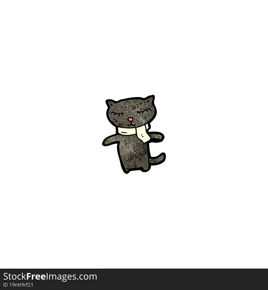 cute black cat cartoon