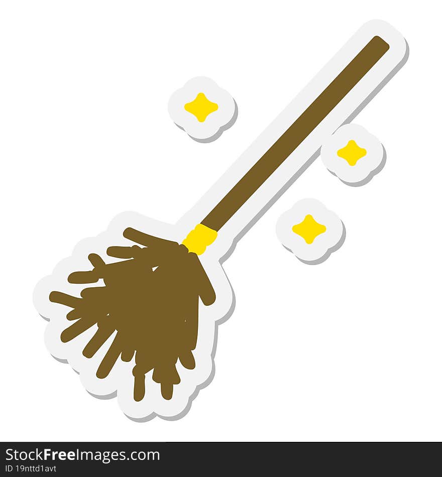 magic broomstick sweeping sticker