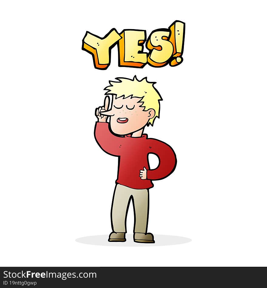 Cartoon Man Saying Yes