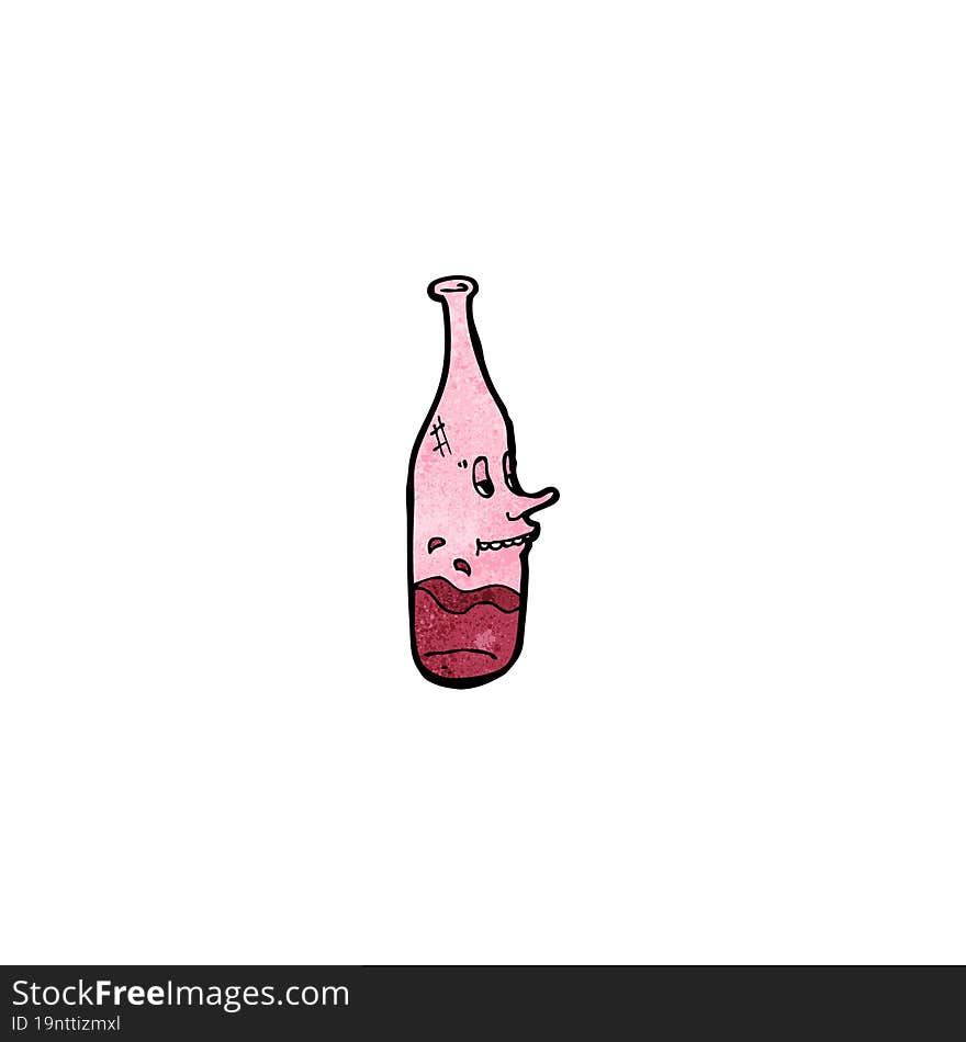 red wine bottle cartoon character