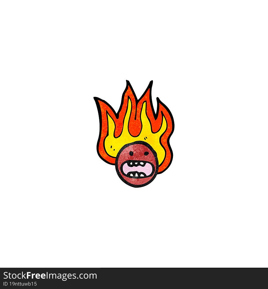 cartoon flaming emoticon face