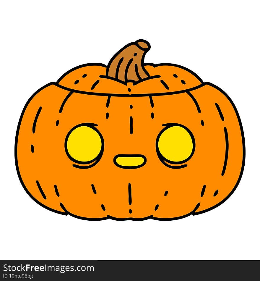 cartoon of a spooky halloween pumpkin