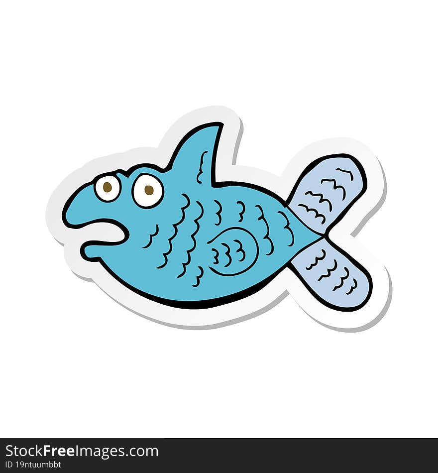 Sticker Of A Cartoon Fish