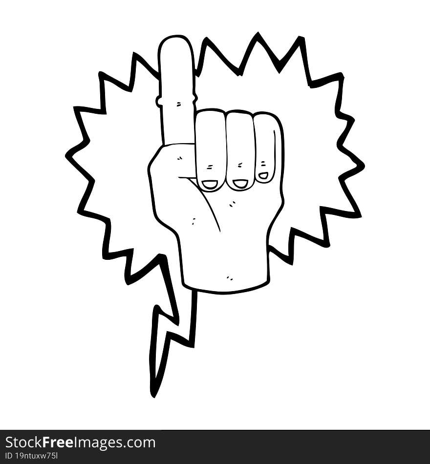 speech bubble cartoon pointing finger