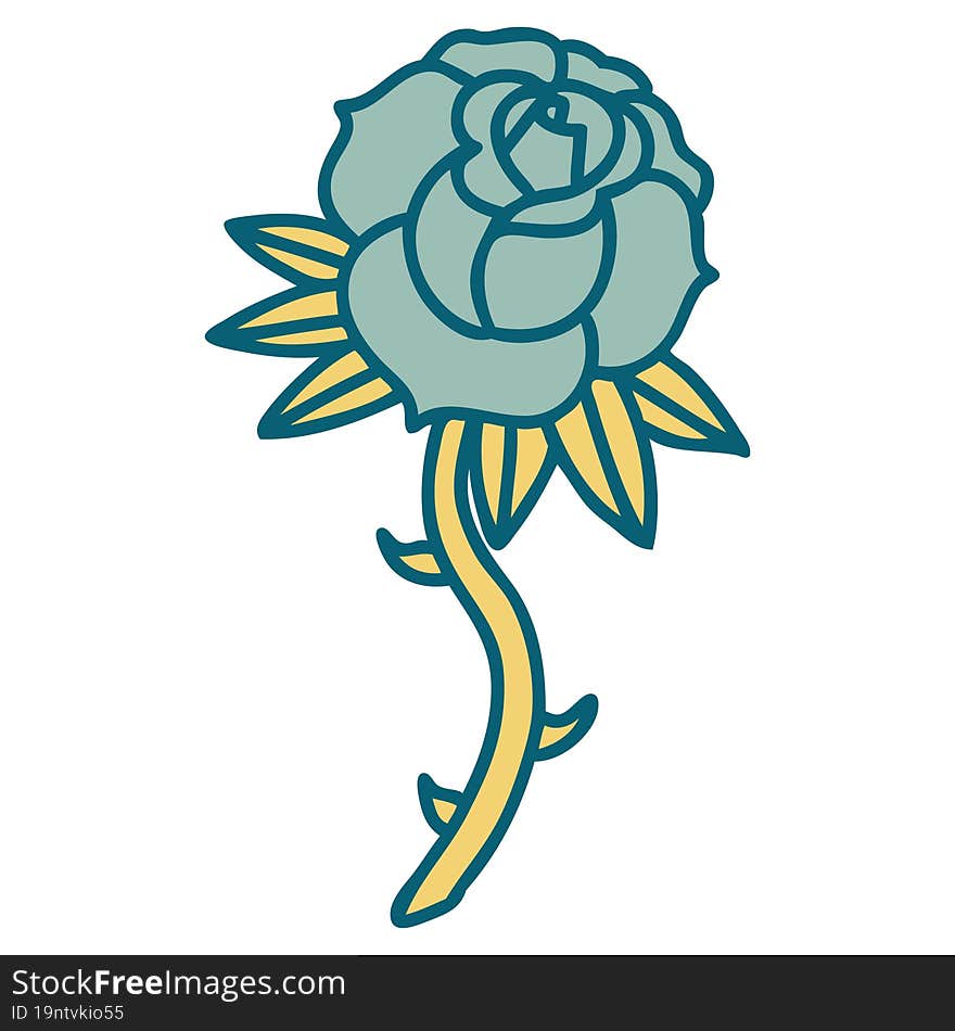 Tattoo Style Icon Of A Rose