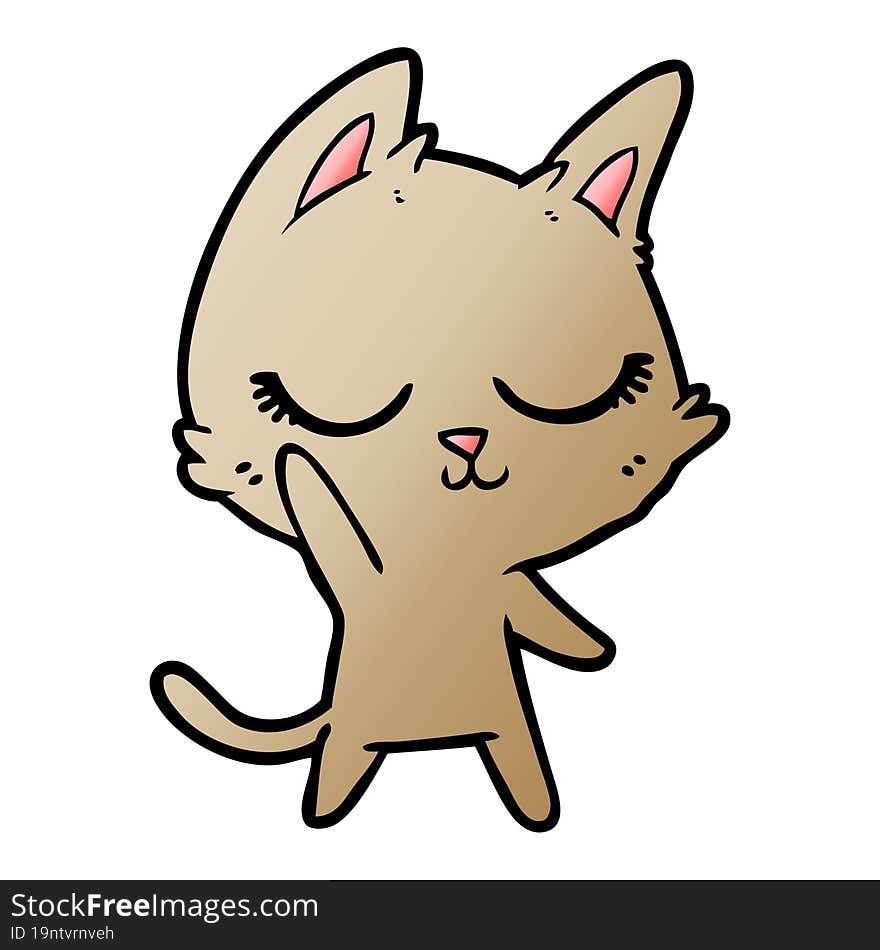 calm cartoon cat. calm cartoon cat