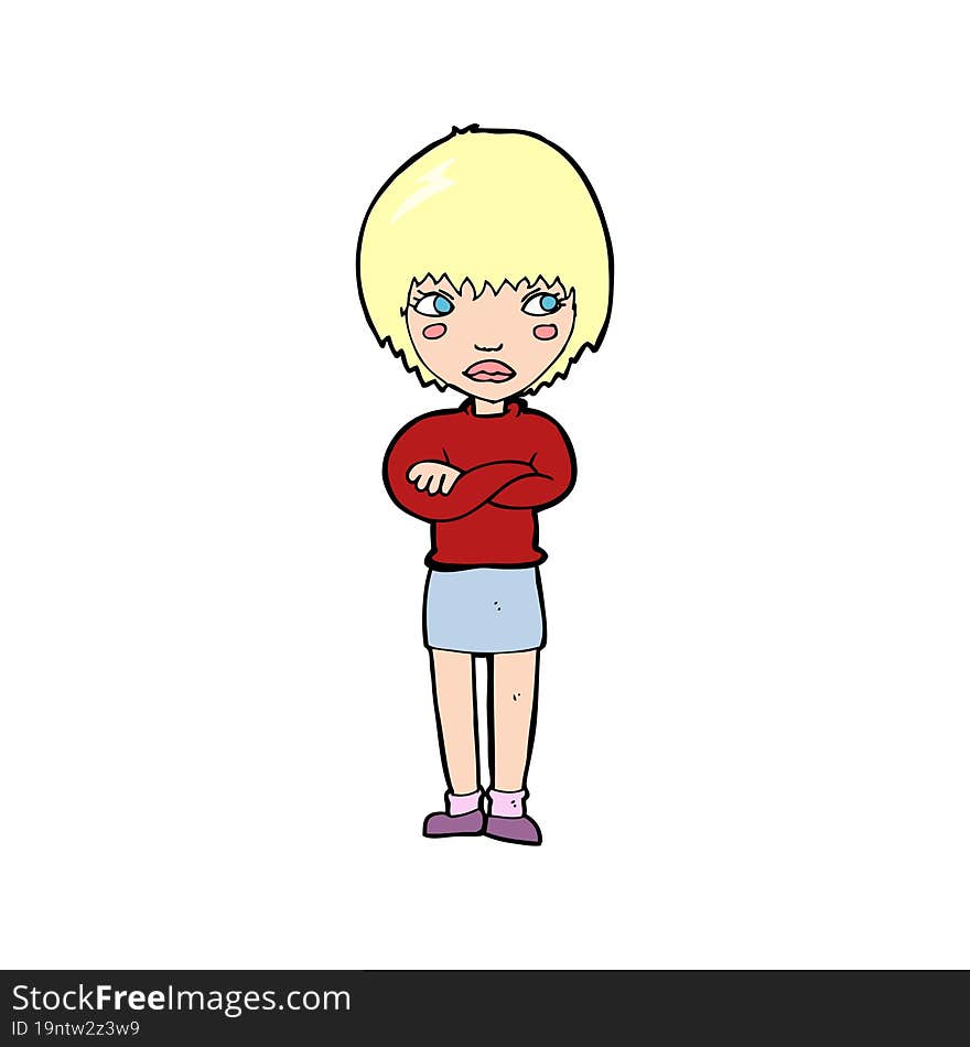 cartoon annoyed woman