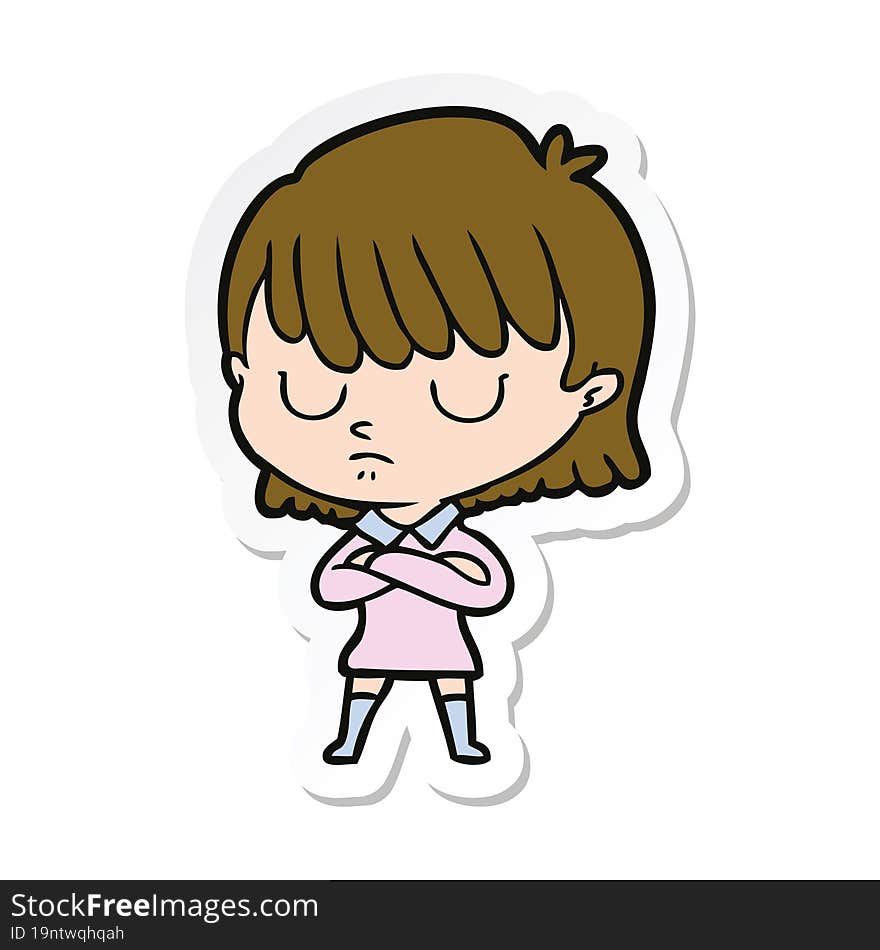 sticker of a cartoon woman