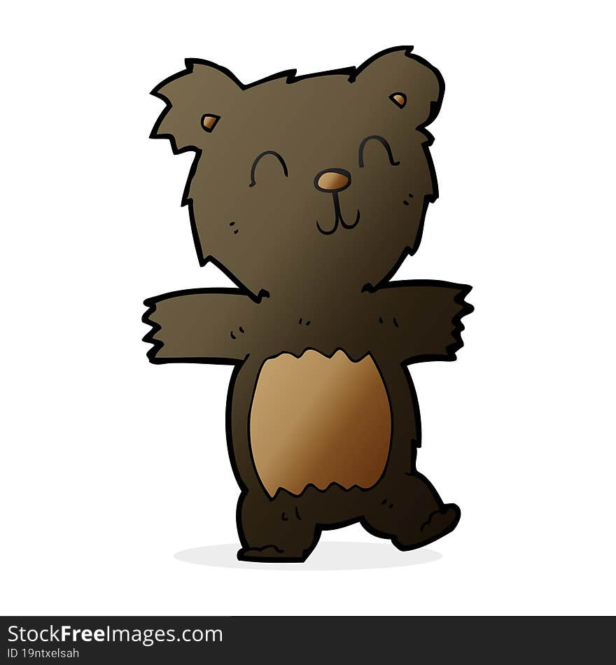 cartoon cute black bear cub