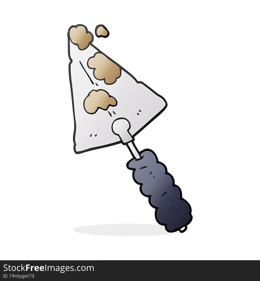 freehand drawn cartoon trowel