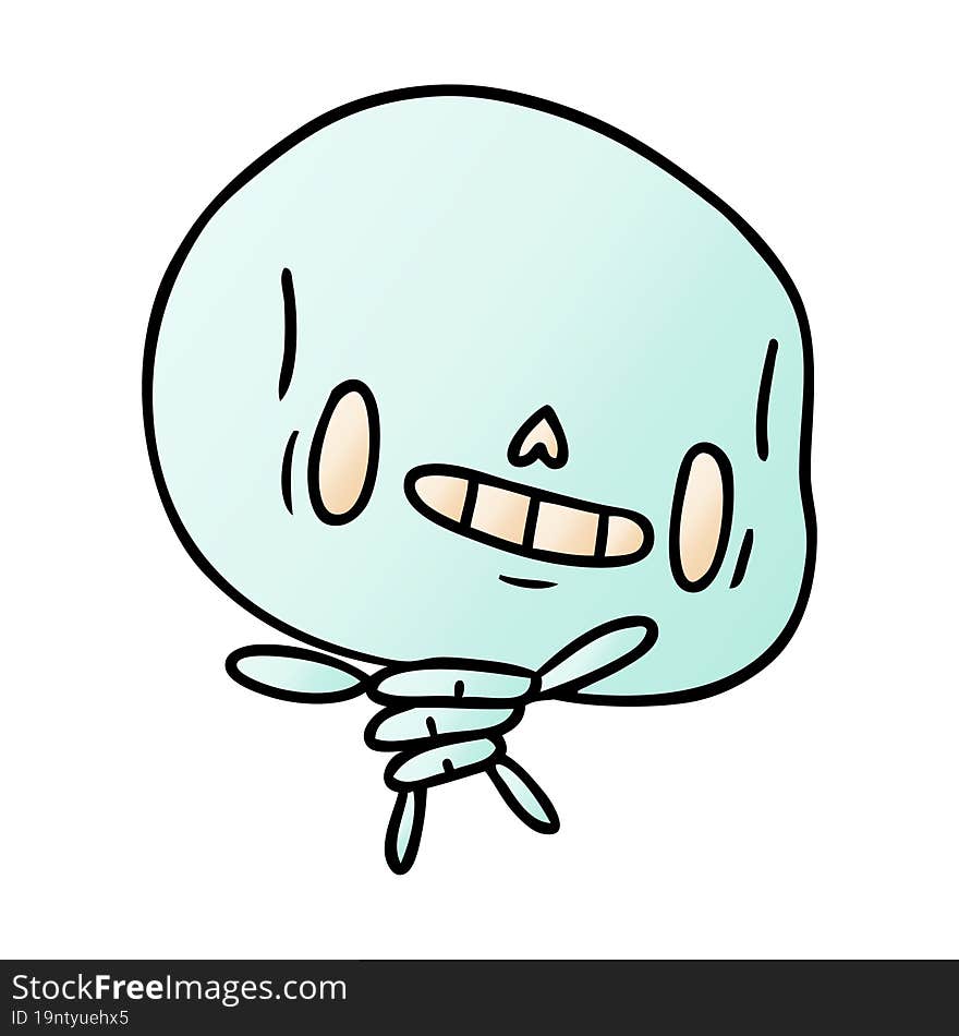 Gradient Cartoon Kawaii Cute Dead Skeleton