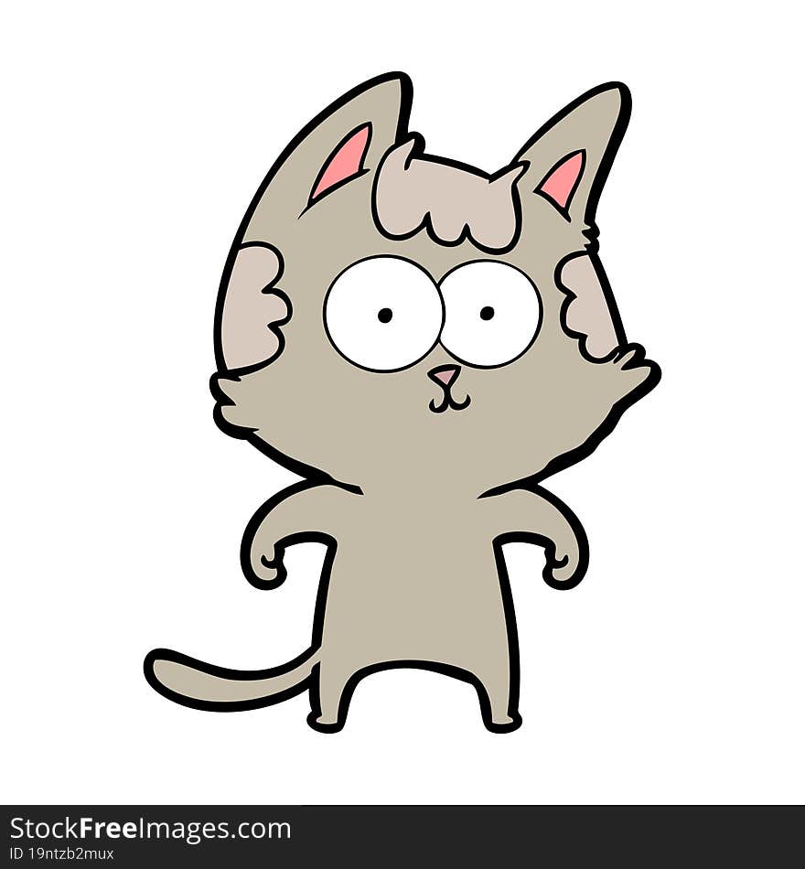 happy cartoon cat. happy cartoon cat