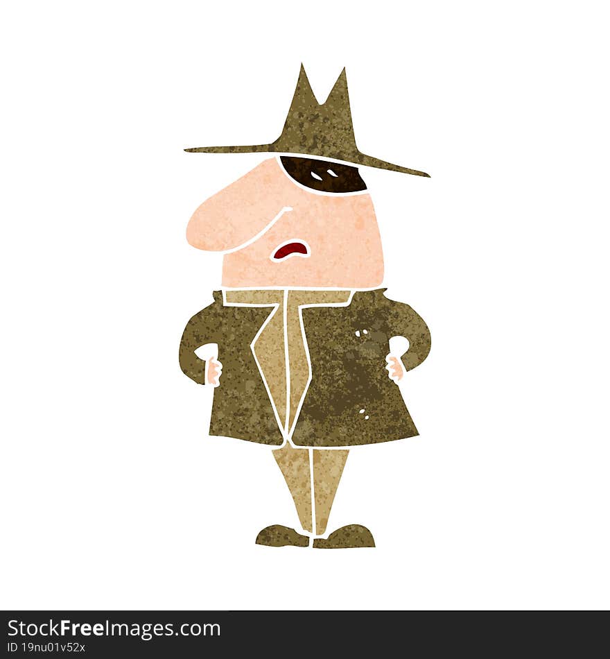 cartoon man in coat and hat