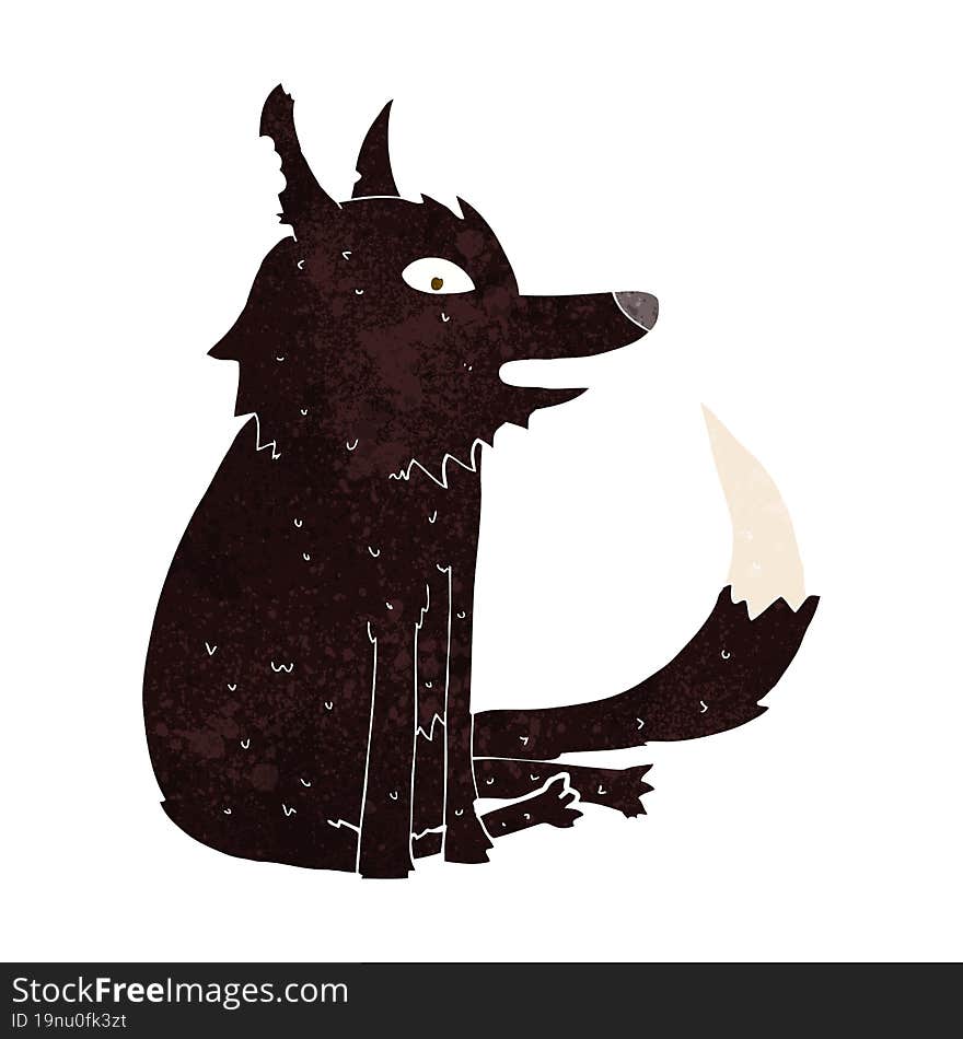 cartoon wolf sitting