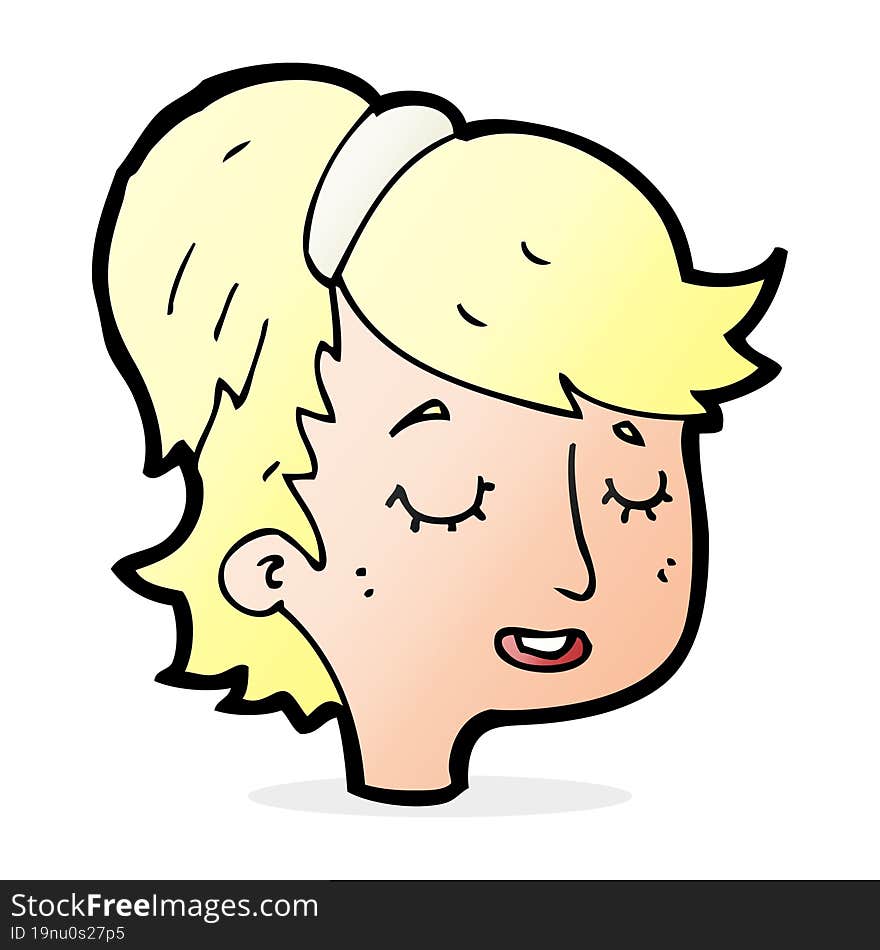 cartoon pretty female face